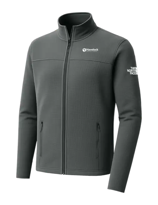 The North Face Aim Full-Zip Dark Medium Grey Fleece Jacket w/Havelock Logo