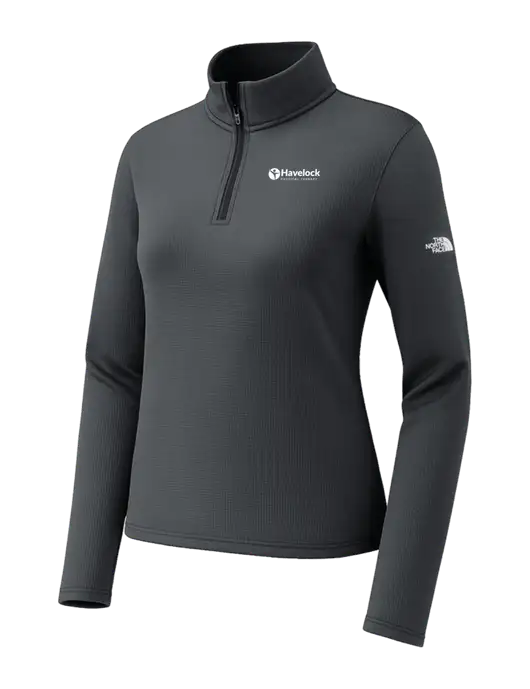 The North Face Womens Aim 1/4-Zip Charcoal Grey Fleece w/Havelock Logo