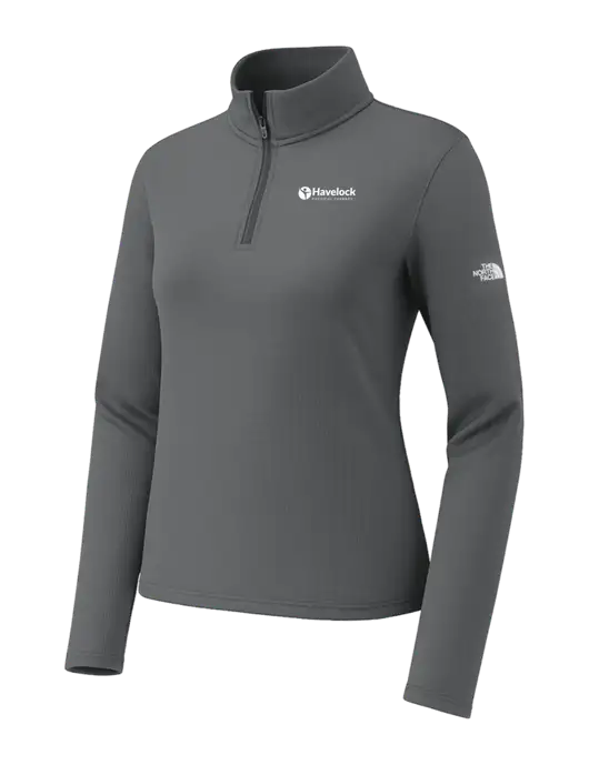 The North Face Womens Aim 1/4-Zip Dark Medium Grey Fleece w/Havelock Logo