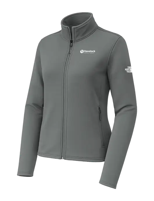 The North Face Womens Aim Full-Zip Dark Medium Grey Fleece Jacket w/Havelock Logo