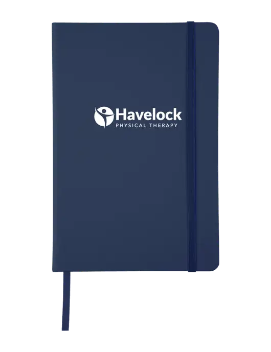 Dark Navy Comfort Touch Bound Journal 5 ¾" W x 8 ½” H w/Havelock Logo