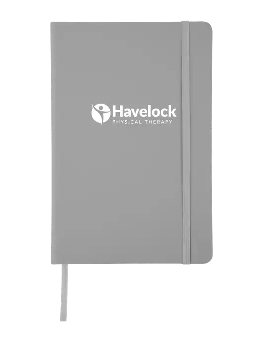 Light Medium Grey Comfort Touch Bound Journal 5 ¾" W x 8 ½” H w/Havelock Logo