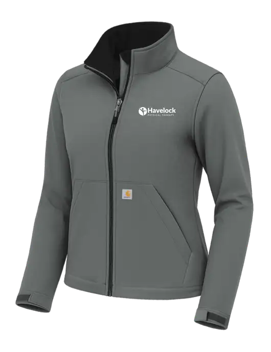 Carhartt Womens Rain Defender Dark Medium Grey Soft Shell Jacket w/Havelock Logo