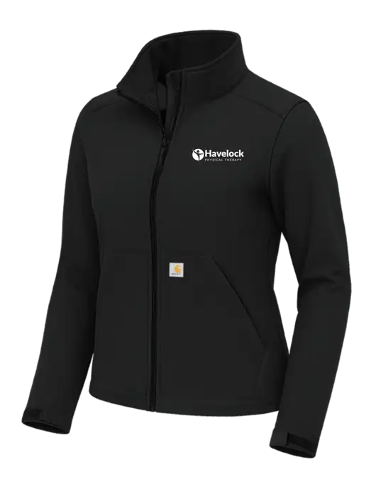 Carhartt Womens Rain Defender Black Soft Shell Jacket w/Havelock Logo