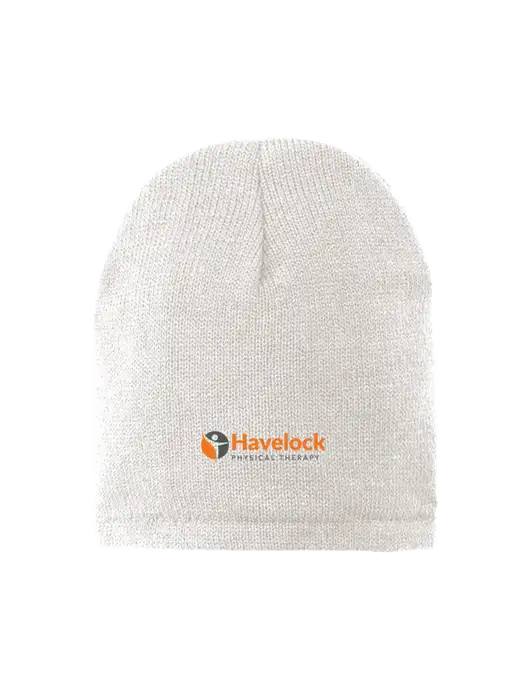 White Fleece-Lined Beanie Cap w/Havelock Logo