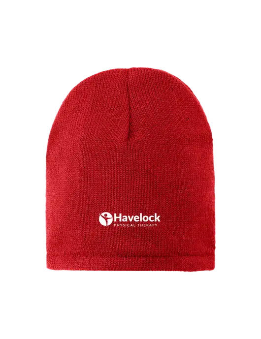 Red Fleece-Lined Beanie Cap w/Havelock Logo