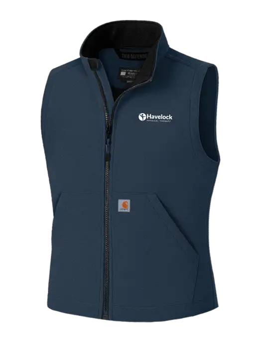 Carhartt Rain Defender Dark Navy Soft Shell Vest w/Havelock Logo