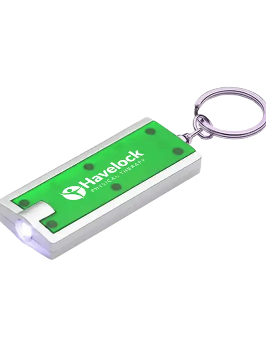 Simple Touch Kelly Green LED Keychain w/Havelock Logo