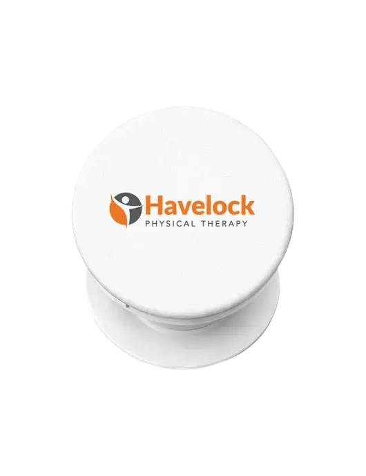White PopPal Cell Phone Holder w/Havelock Logo
