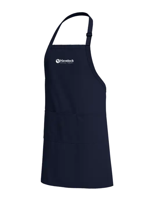Easy Care Extra Long Bib Navy Apron with Stain Release w/Havelock Logo