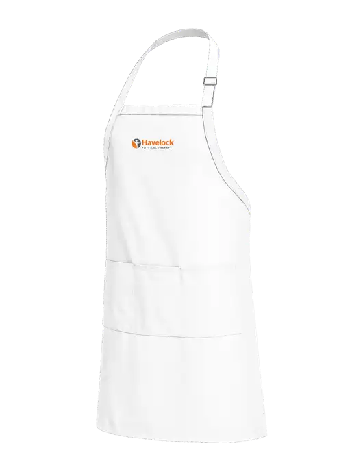 Easy Care Extra Long Bib White Apron with Stain Release w/Havelock Logo