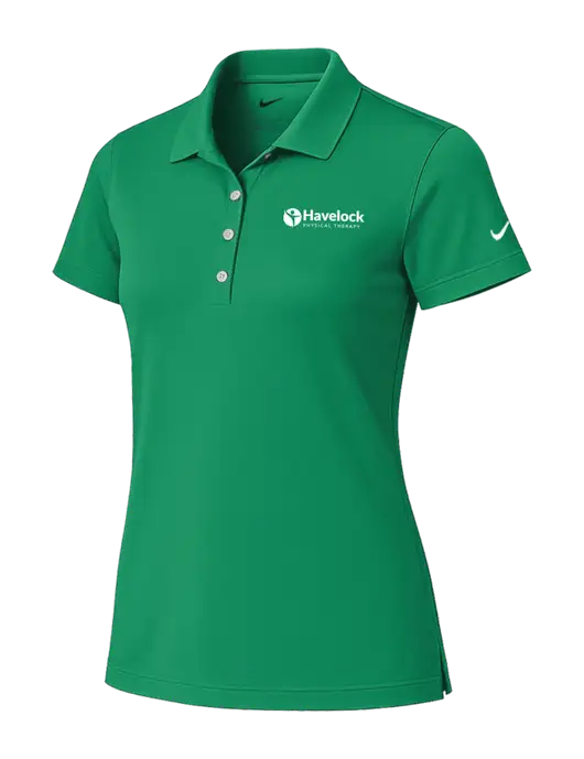 Nike Womens Kelly Green Tech Basic Dri-FIT Polo
 w/Havelock Logo