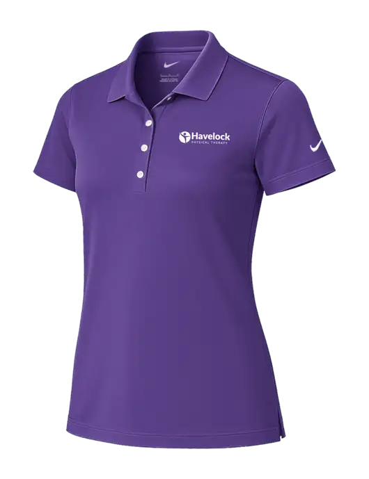 Nike Womens Purple Tech Basic Dri-FIT Polo
 w/Havelock Logo
