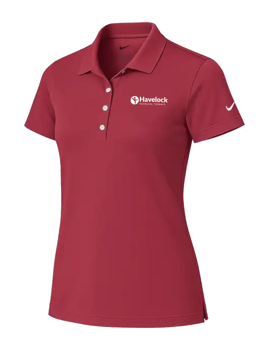 Nike Womens Red Tech Basic Dri-FIT Polo
 w/Havelock Logo