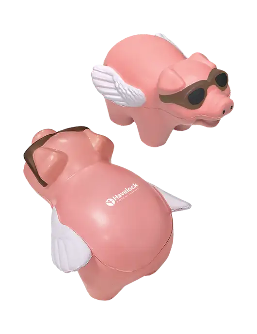 Pink Flying Pig Stress Reliever w/Havelock Logo