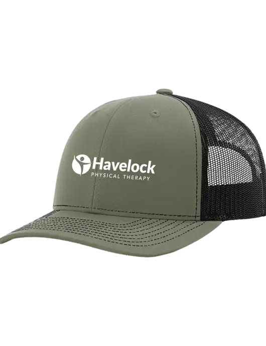 Richardson Adjustable Snapback Original 112 Trucker Cap Medium Olive w/Black Mesh w/Havelock Logo