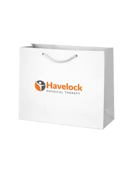 Gift Bag White Matte 9 x 7 w/Havelock Logo