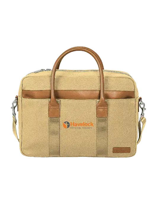 Brooks Brothers Wells Dark Tan Briefcase w/Havelock Logo