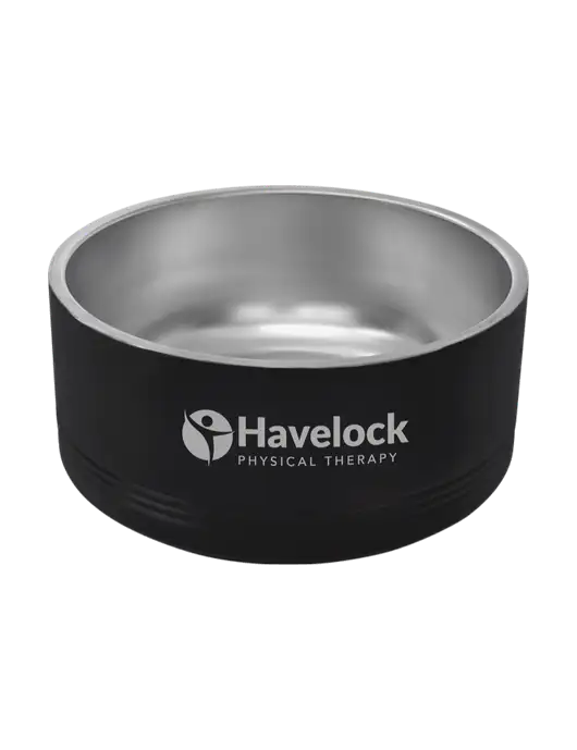 Polar Camel 64 oz. Large Black Pet Bowl w/Havelock Logo