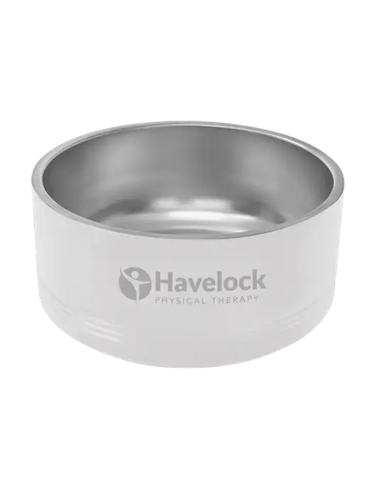Polar Camel 64 oz. Large White Pet Bowl w/Havelock Logo