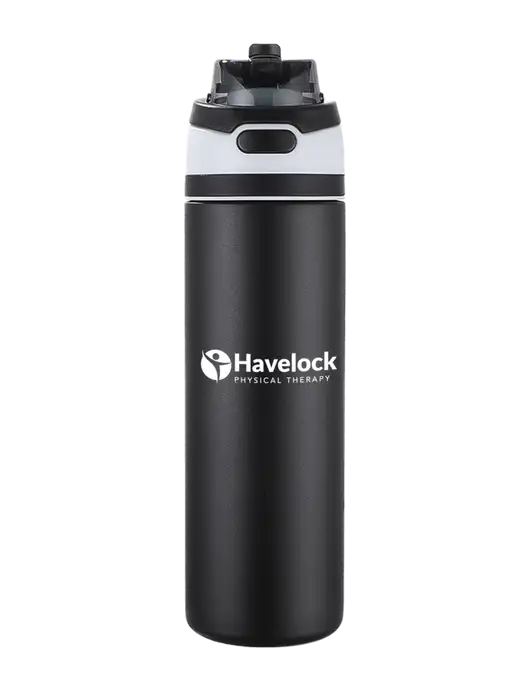 Black Sip or Flip 24oz Vacuum Insulated Stainless Steel Bottle  w/Havelock Logo