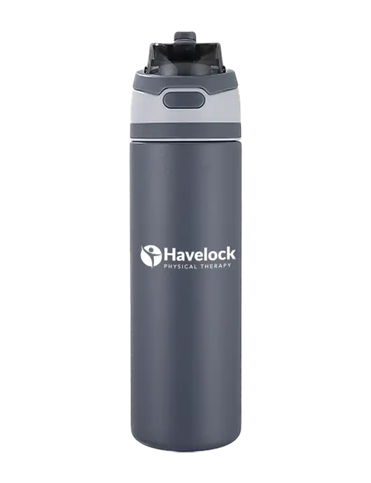 Medium Dark Grey Sip or Flip 24oz Vacuum Insulated Stainless Steel Bottle  w/Havelock Logo