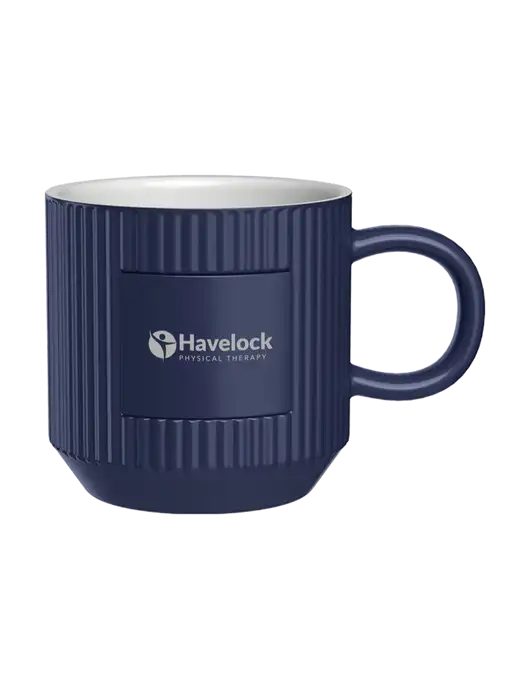 Daystarter 10 oz Navy Mug w/Havelock Logo