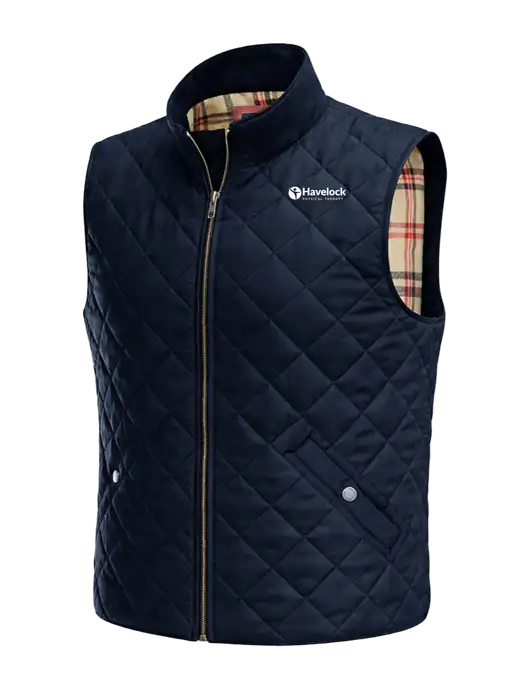 Brooks Brothers Navy Quilted Vest w/Havelock Logo