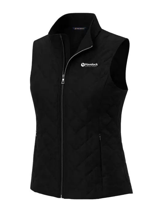Brooks Brothers Womens Black Quilted Vest w/Havelock Logo