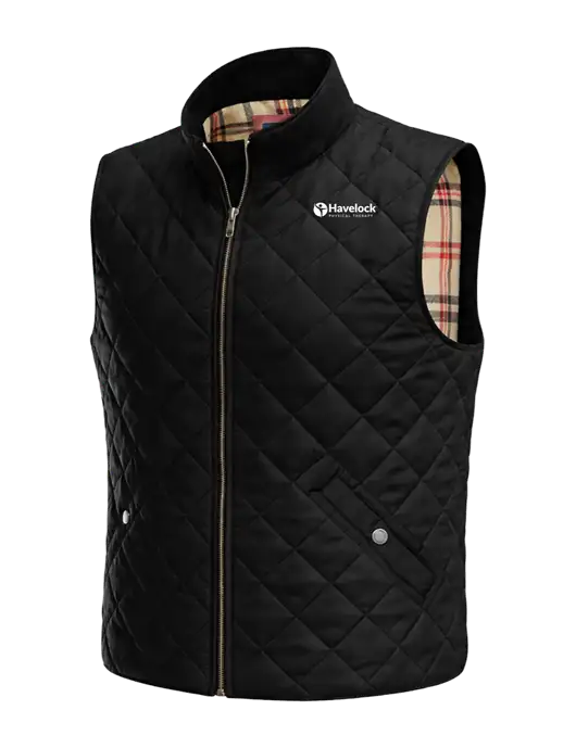 Brooks Brothers Black Quilted Vest w/Havelock Logo