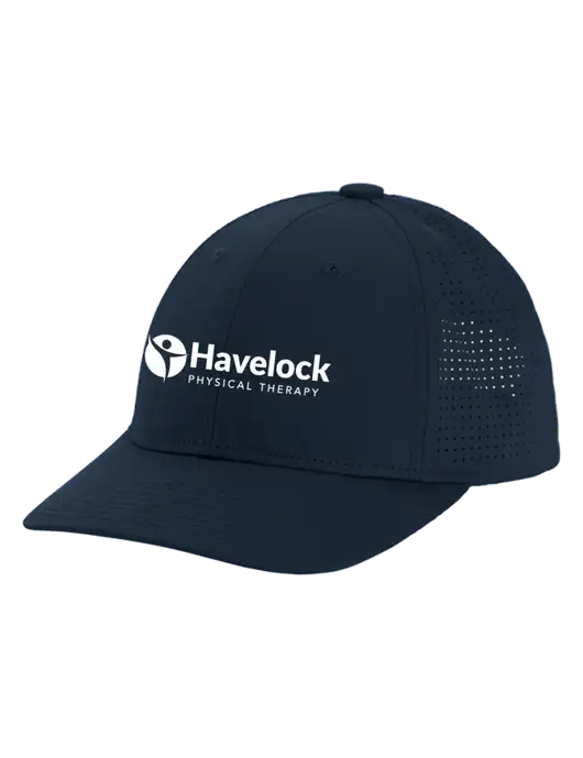 Pro-Cut Structured Snapback with Pinhole Mesh Dark Navy Cap w/Havelock Logo