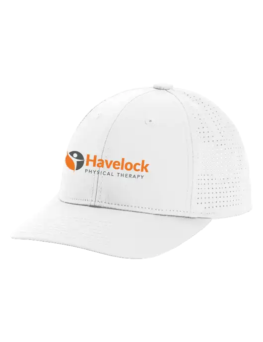 Pro-Cut Structured Snapback with Pinhole Mesh White Cap w/Havelock Logo