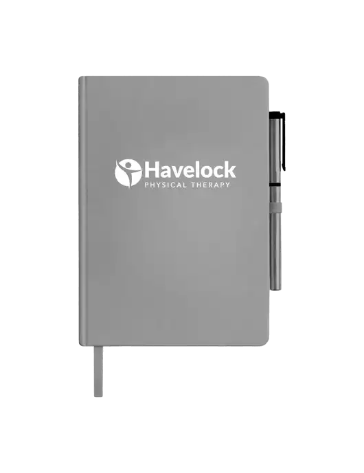 Soft Touch Medium Grey Journal and Gel Pen Combo w/Havelock Logo