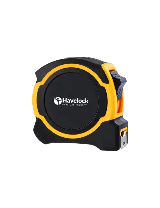 Yellow and Black Pro Tape Measure, 25'
 w/Havelock Logo