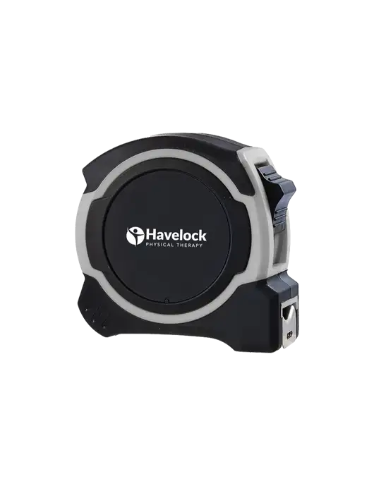 Light Grey and Black Pro Tape Measure, 25'
 w/Havelock Logo
