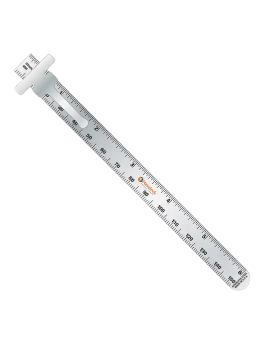 Slim Pocket Ruler 6” Stainless Steel Measuring 32nds & Metric w/Havelock Logo