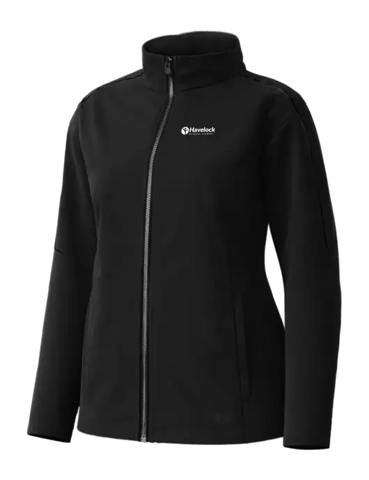 OGIO Womens Commuter Full-Zip Soft Shell Black Jacket w/Havelock Logo