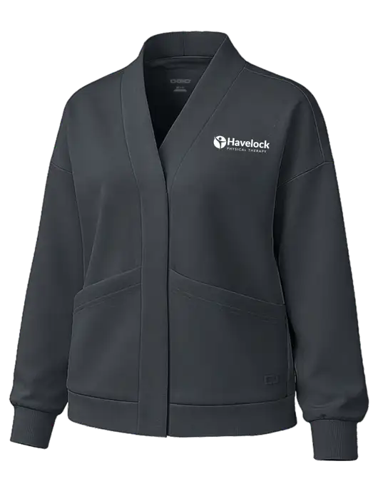 OGIO Womens Transcend Dark Grey Cardigan w/Havelock Logo