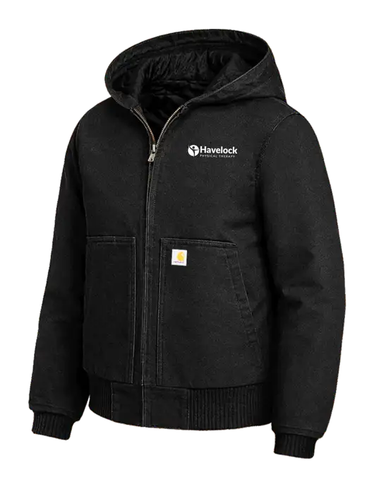 Carhartt Womens Black Washed Duck Active Jacket w/Havelock Logo