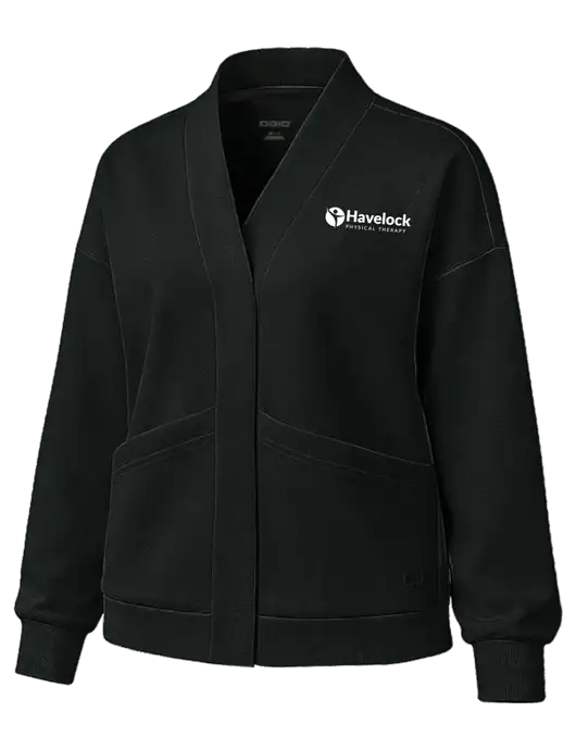 OGIO Womens Transcend Black Cardigan w/Havelock Logo