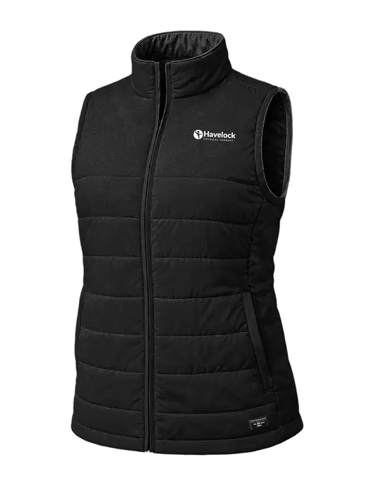 TravisMathew Womens Cold Bay Black Vest w/Havelock Logo