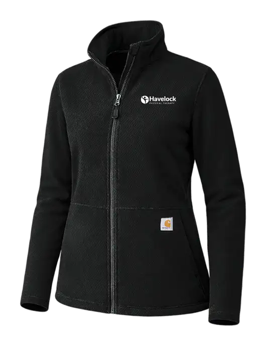 Carhartt Womens Black Textured Full-Zip Fleece Jacket w/Havelock Logo