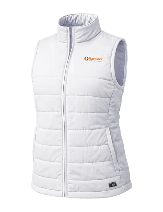 TravisMathew Womens Cold Bay Very Light Gray Vest w/Havelock Logo