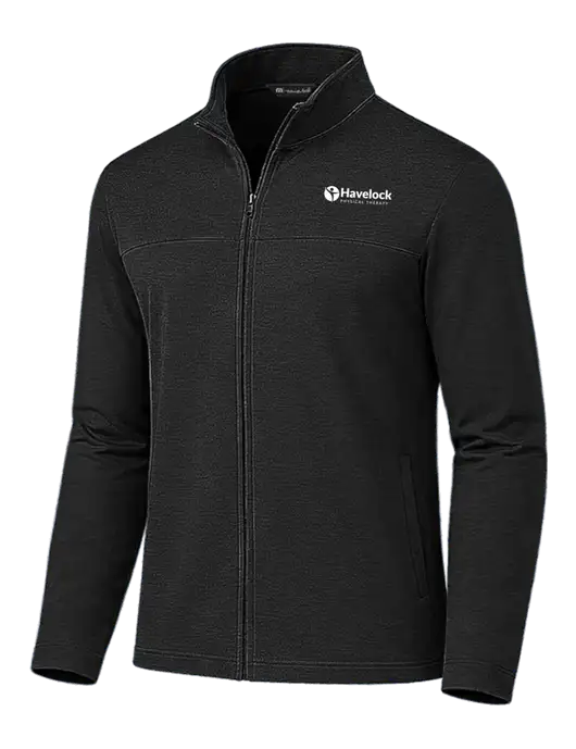 TravisMathew Black Newport Full-Zip Fleece Jacket w/Havelock Logo