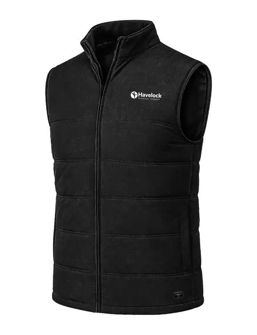 TravisMathew Cold Bay Black Vest w/Havelock Logo