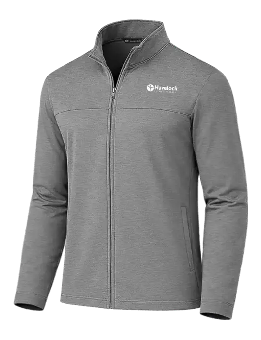 TravisMathew Dark Medium Grey Newport Full-Zip Fleece Jacket w/Havelock Logo
