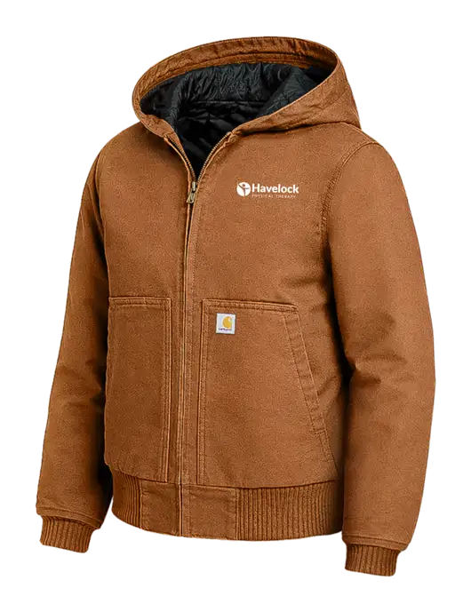Carhartt Womens Light Brown Washed Duck Active Jacket w/Havelock Logo