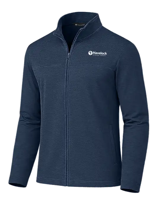 TravisMathew Light Navy Newport Full-Zip Fleece Jacket w/Havelock Logo