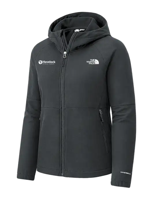 The North Face Womens Very Dark Grey Barr Lake Hooded Soft Shell Jacket w/Havelock Logo