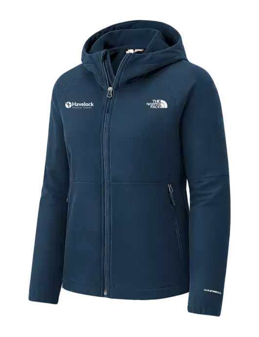 The North Face Womens Dark Navy Barr Lake Hooded Soft Shell Jacket w/Havelock Logo